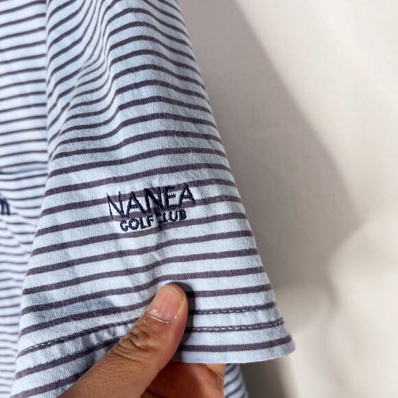 Johnnie-O Mens Large Blue Pencil Striped Original Cotton Polo Chest Pocket Golf - Picture 3 of 11